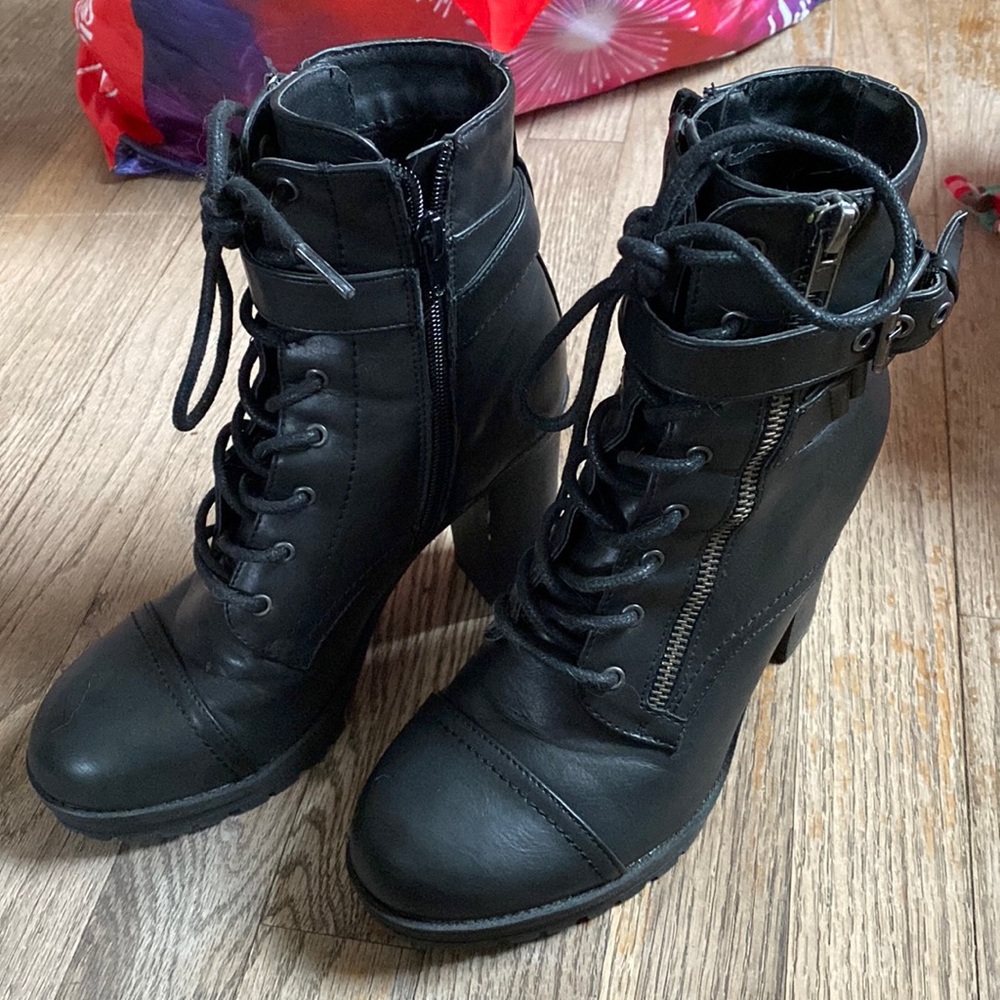 Heeled Black Booties